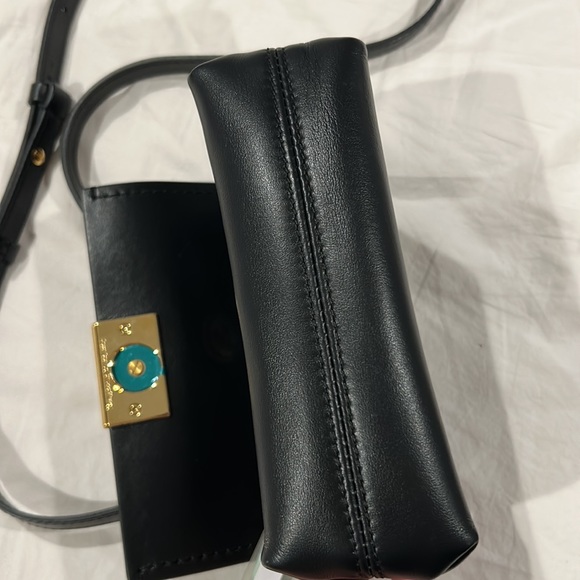 Off-White BNWT Black Leather Mini Gold Binder Crossbody Bag - Picture 5 of 9